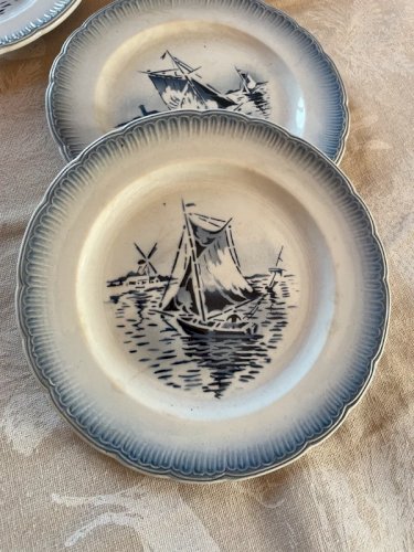 4 assiettes à dessert « Marine » Digoin