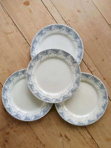 4 assiettes à dessert terre de fer Sarreguemines U&C modèle Luchon