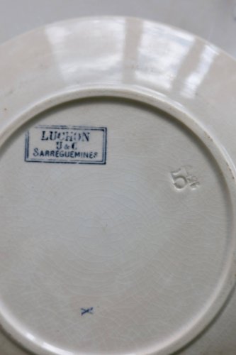 4 assiettes à dessert terre de fer Sarreguemines U&C modèle Luchon