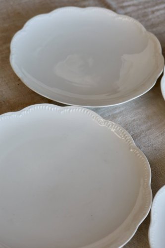 4 assiettes à dessert vintage porcelaine blanche Haviland Limoges