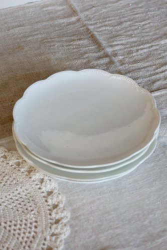 4 assiettes à dessert vintage porcelaine blanche Haviland Limoges