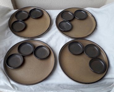 4 assiettes à fondue Arts Céram