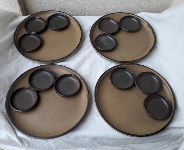 4 assiettes à fondue Arts Céram