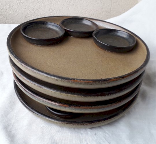 4 assiettes à fondue Arts Céram