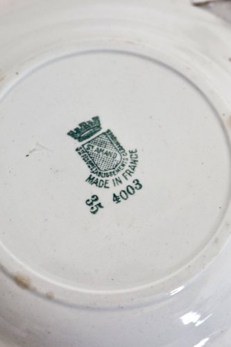 4 assiettes creuses anciennes terre de fer Saint Amand XIXème