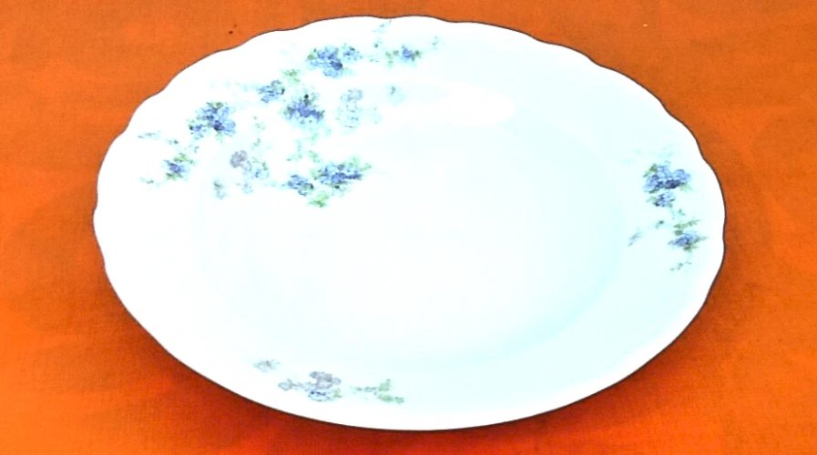 4 assiettes creuses Porcelaine blanche décor floral Porcelaine Ancap Sona Verona Italy 