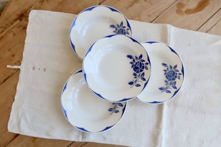 4 vintage hollow plates Digoin Sarreguemines Corsica