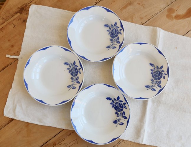 4 assiettes creuses vintage Digoin Sarreguemines Corsica