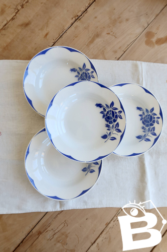 4 assiettes creuses vintage Digoin Sarreguemines Corsica