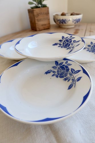 4 assiettes creuses vintage Digoin Sarreguemines Corsica