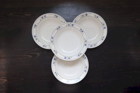 4 assiettes creuses vintage faïence de Céranord Saint-Amand