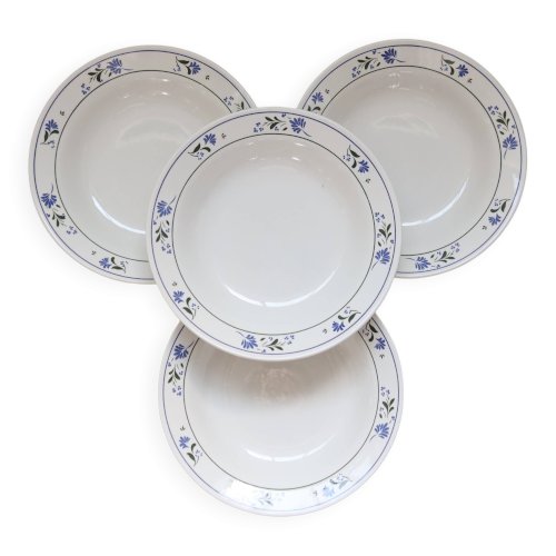 4 assiettes creuses vintage faïence de Céranord Saint-Amand