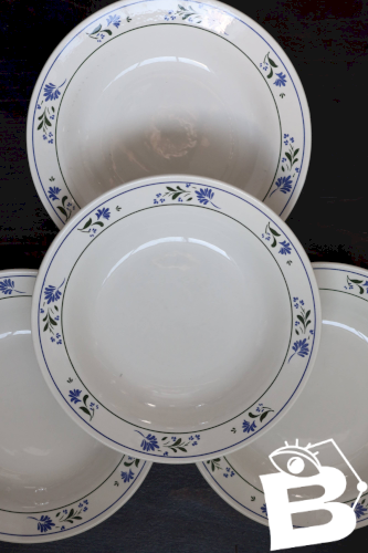 4 assiettes creuses vintage faïence de Céranord Saint-Amand