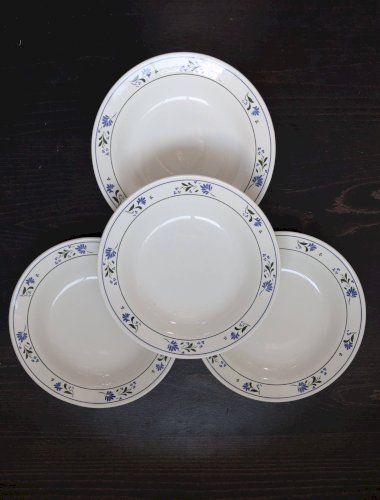 4 assiettes creuses vintage faïence de Céranord Saint-Amand