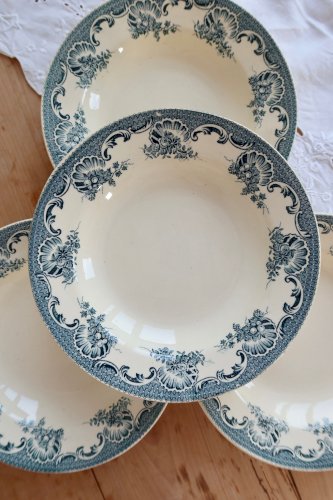 4 assiettes creuses vintage Lavallière - Moulin des Loups