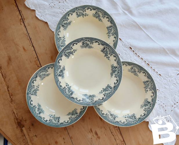 4 assiettes creuses vintage Lavallière - Moulin des Loups