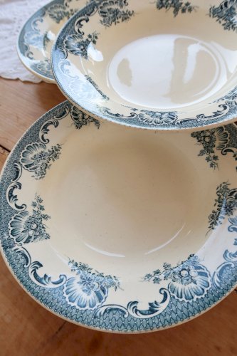 4 assiettes creuses vintage Lavallière - Moulin des Loups