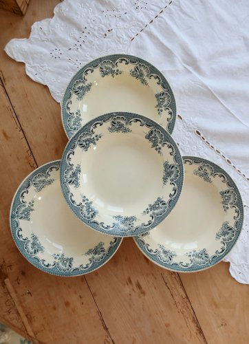 4 assiettes creuses vintage Lavallière - Moulin des Loups