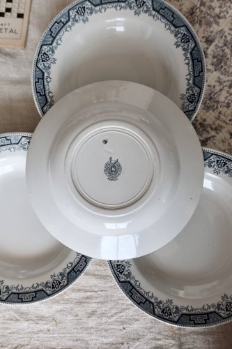 4 assiettes creuses vintage terre de fer modèle Maroc - Moulin des Loups