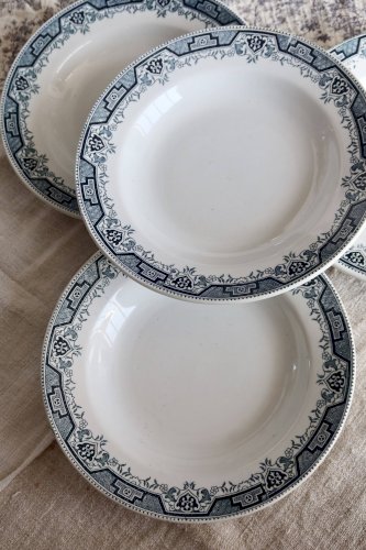 4 assiettes creuses vintage terre de fer modèle Maroc - Moulin des Loups