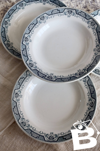 4 assiettes creuses vintage terre de fer modèle Maroc