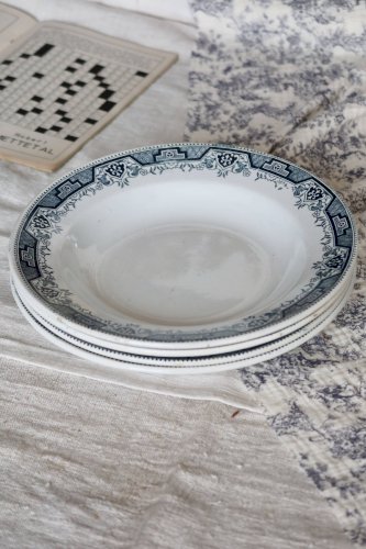 4 assiettes creuses vintage terre de fer modèle Maroc