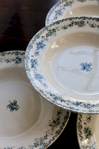 4 assiettes creuses vintage terre de fer Saint-Amand & Hamage - Argenton