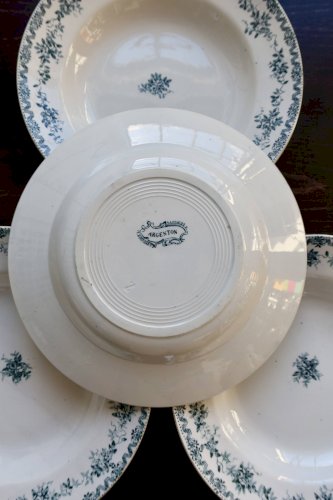 4 assiettes creuses vintage terre de fer Saint-Amand & Hamage - Argenton