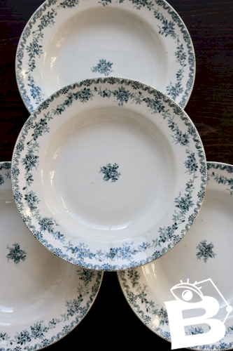 4 assiettes creuses vintage terre de fer Saint-Amand & Hamage - Argenton