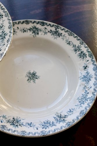 4 assiettes creuses vintage terre de fer Saint-Amand & Hamage - Argenton