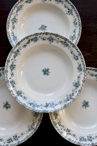4 assiettes creuses vintage terre de fer Saint-Amand & Hamage - Argenton