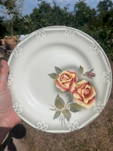 4 assiettes plates Digoin Sarreguemines modèle Adèle