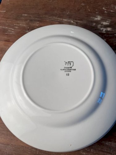 4 assiettes plates Digoin Sarreguemines modèle Olga