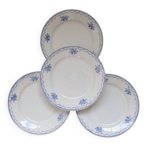 4 assiettes plates vintage Céranord Saint Amand