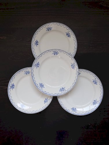 4 assiettes plates vintage Céranord Saint Amand