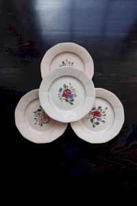 4 assiettes plates vintage Digoin Sarreguemines 9177 – Faïence rose