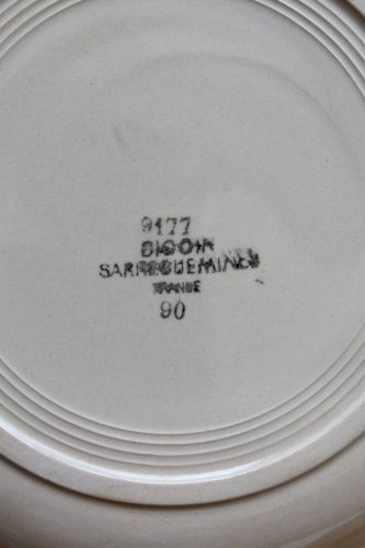 4 assiettes plates vintage Digoin Sarreguemines 9177 – Faïence rose