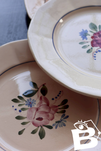4 assiettes plates vintage Digoin Sarreguemines 9177