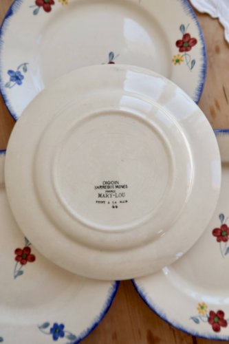 4 assiettes plates vintage Digoin Sarreguemines modèle Mary-Lou