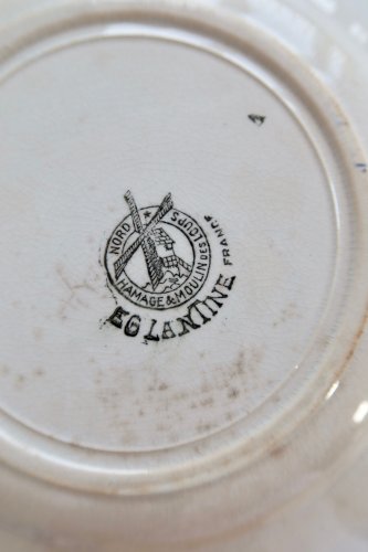 4 assiettes plates vintage terre de fer Églantine - Moulin des Loups