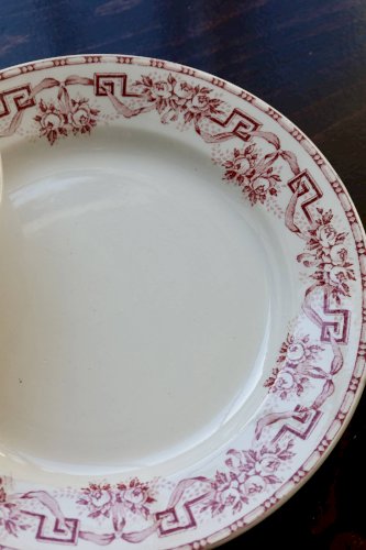 4 assiettes plates vintage terre de fer - Moulin des Loups - Modèle Athènes