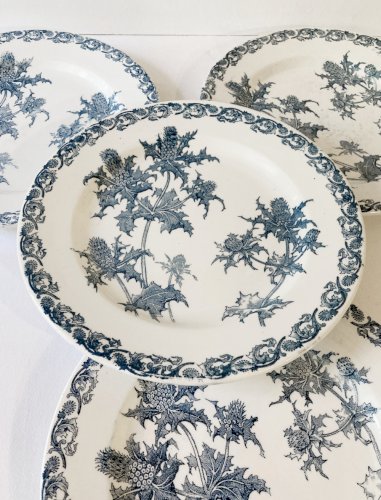 4 assiettes terre de fer Clairefontaine, modèle Righi