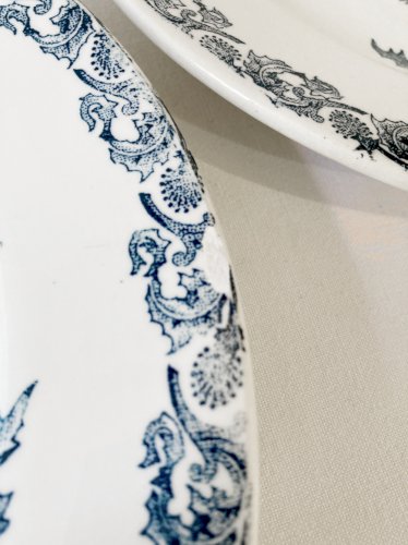 4 assiettes terre de fer Clairefontaine, modèle Righi