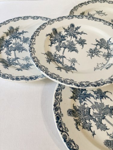 4 assiettes terre de fer Clairefontaine, modèle Righi