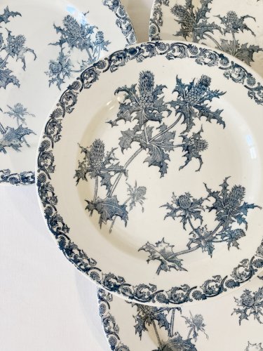 4 assiettes terre de fer Clairefontaine, modèle Righi