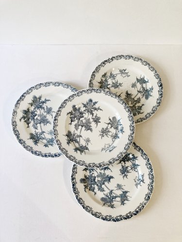 4 assiettes terre de fer Clairefontaine, modèle Righi