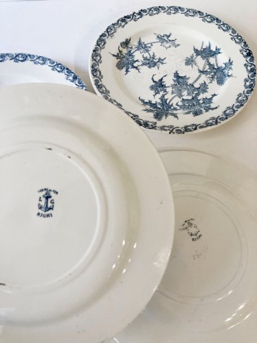 4 assiettes terre de fer Clairefontaine, modèle Righi