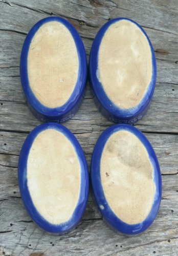 4 Beurriers individuels bleus en céramique