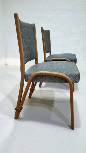 4 chaises Bow wood édition Steiner 1950