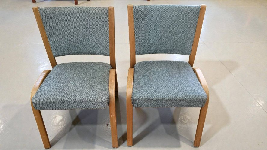 4 chaises Bow wood édition Steiner 1950